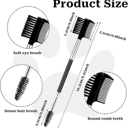 Pet Grooming Comb - 2-Piece Set - Tear Stain Removal Comb for Dogs - Double-Sided Eye Brush for Dogs - Pet Cleaning and Grooming Comb - Pet Eyelash Comb.