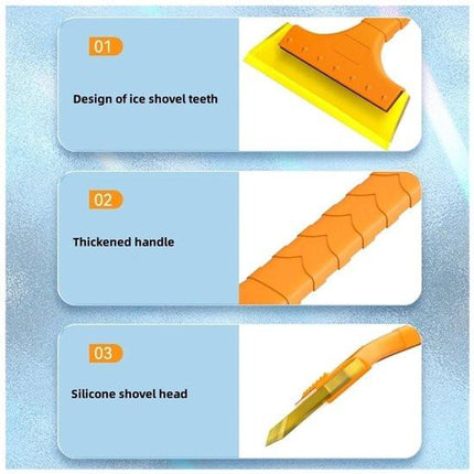 Snow brush and ice scraper - ergonomic foam handle for effortless cleaning - Universal for cars and trucks.