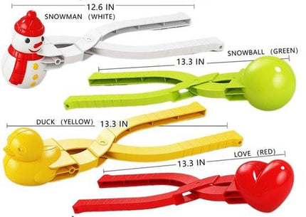 Snowball Maker for Kids | 4 Pieces - Ball/Heart/Duck/Snowman - Safe PP Material | Random Color.
