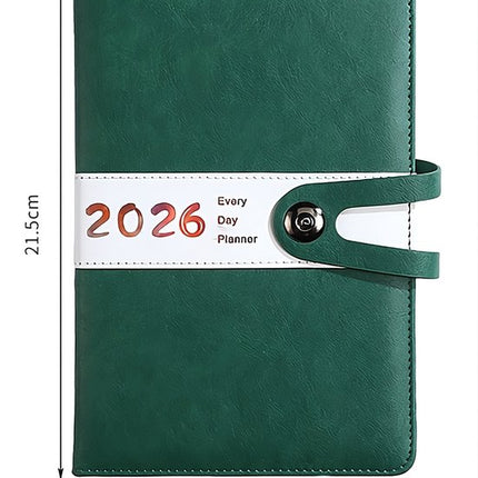 Agenda 2026 adults - Planner - Journal - Organizer - Business - Texture - PU material - A5 format - Vegetable.