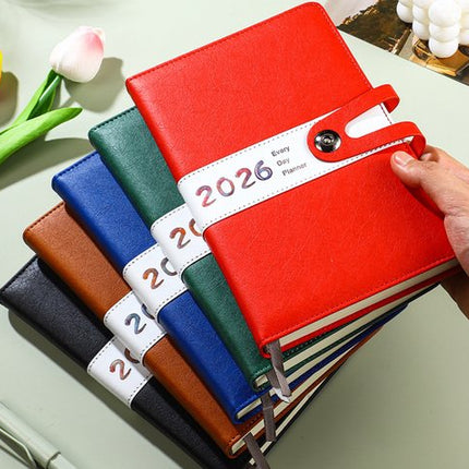 Agenda 2026 adults - Planner - Journal - Organizer - Business - Texture - PU material - A5 format - Vegetable.