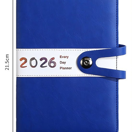 Agenda 2026 Adults - Planner - Journal - Organizer - Business - Texture - PU Material - A5 Format - Blue.