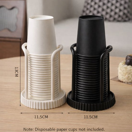 Disposable cup holder for paper cups - practical cup holder - paper cup dispenser for the desk - cup dispenser - Multifunctional paper cup holder - set of two (black, white).