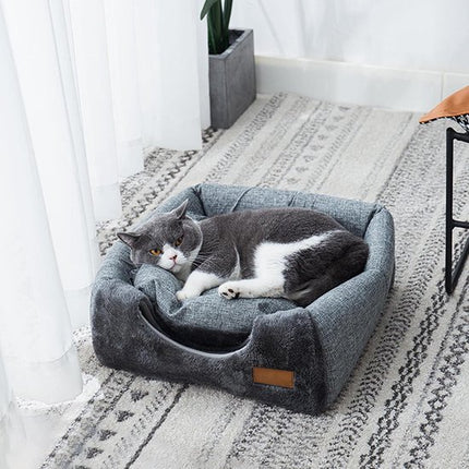 Tents Pet Bed - With Removable & Washable Cushion - Warm & Soft Fleece Fabric - For Cats & Small Dogs.
