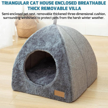 Tents Pet Bed - With Removable & Washable Cushion - Warm & Soft Fleece Fabric - For Cats & Small Dogs.