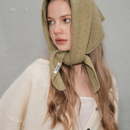 Triangular Knitted Scarf - Soft Acrylic Fabric - As a Scarf, Shawl or Blanket - In Solid Colors - Red.
