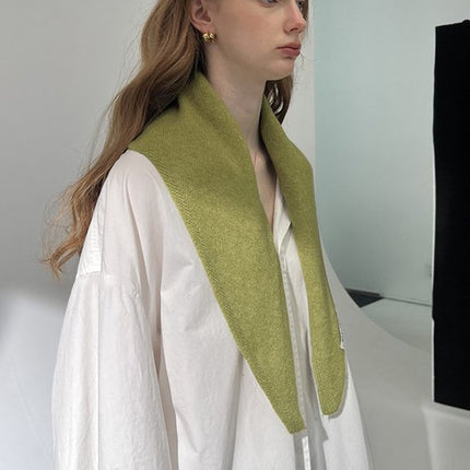 Triangular Knitted Scarf - Soft Acrylic Fabric - As a Scarf, Shawl or Blanket - In Solid Colors - Red.