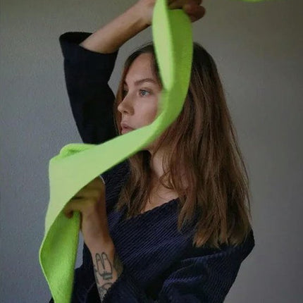 Triangular Knitted Scarf - Soft Acrylic Fabric - As a Scarf, Shawl or Blanket - In Solid Colors - Red.