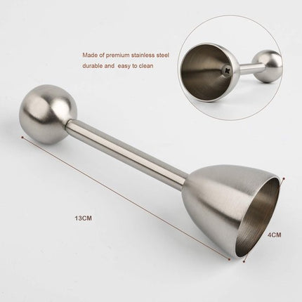 Egg Shell Cracker - Stainless Steel Manual Cutter for Perfect Cuts - Suitable for Soft- and Hard-Boiled Eggs.