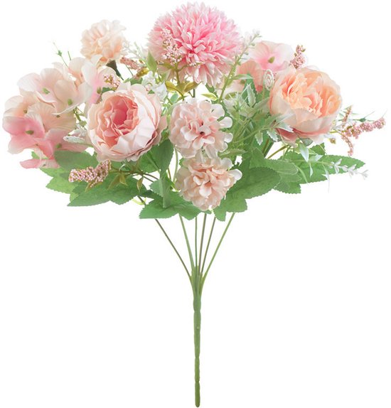 Artificial Flowers - Plastic Flower Arrangements - Valentine's Day Decorations - Sustainable Home Decor for Weddings, Living Rooms and Dining Tables (Pink).