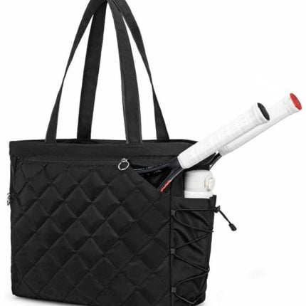 Tennis Bag – Extra Large Sports Bag with Shoe Compartment – Suitable for 2-4 Rackets – Waterproof and Lightweight – Unisex（Black）.