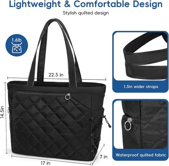 Tennis Bag – Extra Large Sports Bag with Shoe Compartment – Suitable for 2-4 Rackets – Waterproof and Lightweight – Unisex（Black）.