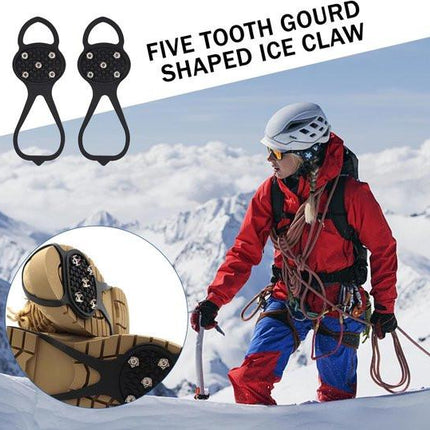 Non-slip sole for snow boots - 4 pairs - Safe walking on ice and snow - Suitable for size M (34-40) - Non-slip studs - Suitable for winter walking, hiking, jogging, strolling and mountaineering.