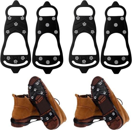 Snow boots with non-slip soles - Set of 2 - Safe walking on icy and snowy roads - Suitable for size M (40-45) - Non-slip studs - Suitable for winter walking, hiking, jogging, strolling and mountaineering.
