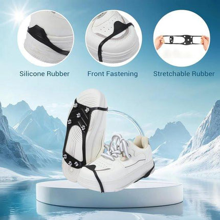 Snow boots with non-slip soles - Set of 2 - Safe walking on icy and snowy roads - Suitable for size M (40-45) - Non-slip studs - Suitable for winter walking, hiking, jogging, strolling and mountaineering.