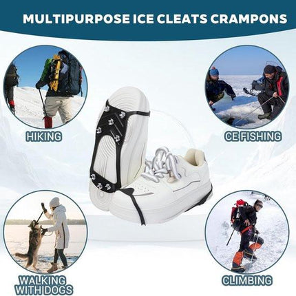 Snow boots with non-slip soles - Set of 2 - Safe walking on icy and snowy roads - Suitable for size M (40-45) - Non-slip studs - Suitable for winter walking, hiking, jogging, strolling and mountaineering.
