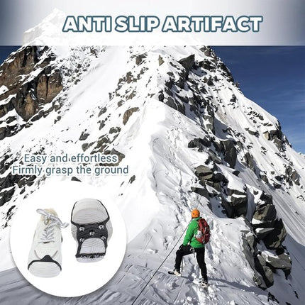 Non-slip snow boots - Set of two - Safe walking on icy and snowy surfaces - Suitable for size L (40-48) - Non-slip spikes - Suitable for winter walking, hiking, jogging, strolling and mountaineering.