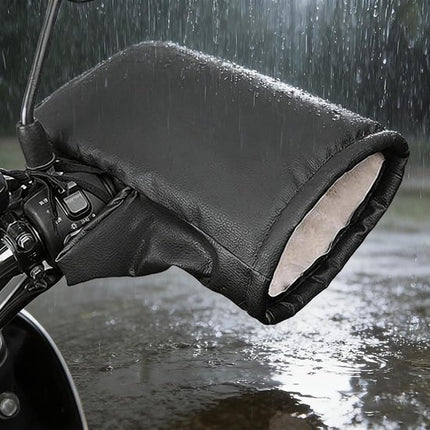 Motorcycle handlebar gloves - riding gloves - PU leather motorcycle handlebar gloves - winter motorcycle gloves - warm gloves - electric scooter gloves - daily commuting gloves for men and women.