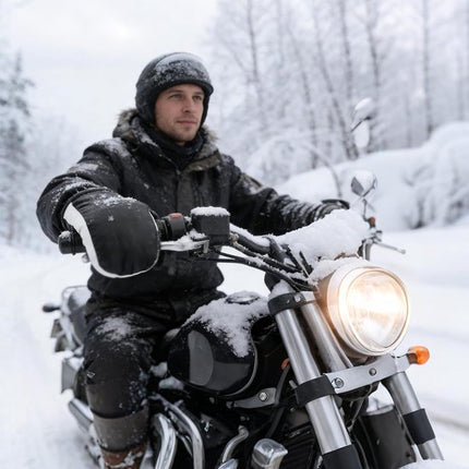 Motorcycle handlebar gloves - riding gloves - PU leather motorcycle handlebar gloves - winter motorcycle gloves - warm gloves - electric scooter gloves - daily commuting gloves for men and women.