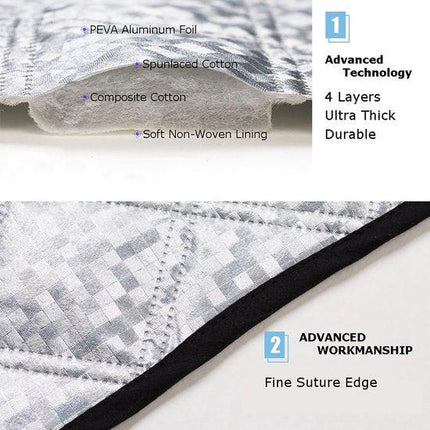 Car Windshield Cover - Thickened protective cover for the windshield - protects against snow, ice, frost, sun, UV rays, dust and water - ideal for SUVs - suitable for all seasons..