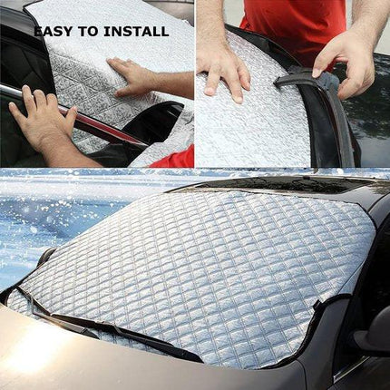 Car Windshield Cover - Thickened protective cover for the windshield - protects against snow, ice, frost, sun, UV rays, dust and water - ideal for SUVs - suitable for all seasons..