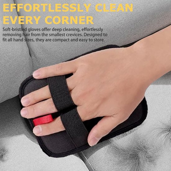 Pet Hair Removal Gloves - 2-Piece Set - Pet Hair Removal Brush - Anti-static Dog Hair Removal Gloves - Suitable for clothing, furniture, carpets, cat beds, etc..