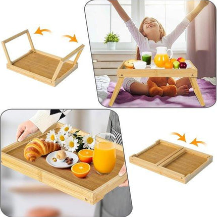 Folding table - Camping table - Portable folding table - Can be used as a dining table, TV table, laptop table, snack table, sofa table or work table - Natural wood color.