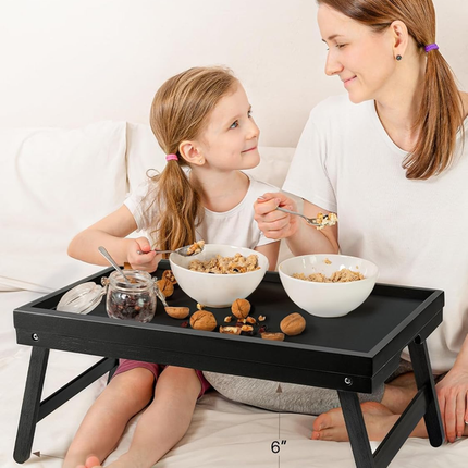 Folding table - Camping table - Portable folding table - Can be used as a dining table, TV table, laptop table, snack table, sofa table or work table - Black.