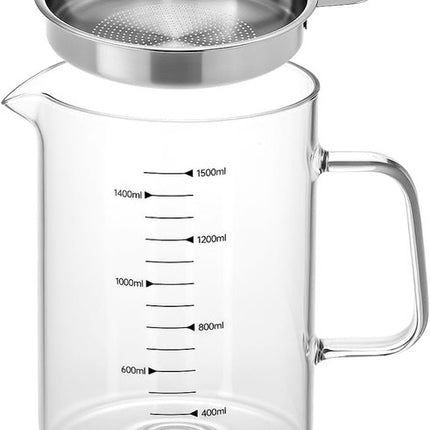 Oil Can - Leak-Proof Oil Container - Oil Filter Can - Oil Container for Household Kitchen Use - Leak-Proof Oil Can with Mesh Filter - Glass Oil Filter Can.