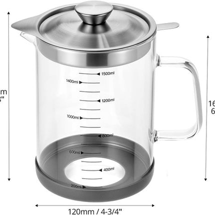 Oil Can - Leak-Proof Oil Container - Oil Filter Can - Oil Container for Household Kitchen Use - Leak-Proof Oil Can with Mesh Filter - Glass Oil Filter Can.