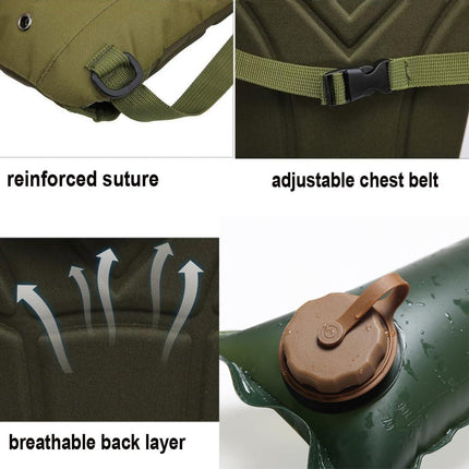 Water Bag–Water Storage–Hydration Backpack–Camping & Hiking–Food Grade Portable Water Bag–3L–Military Green.