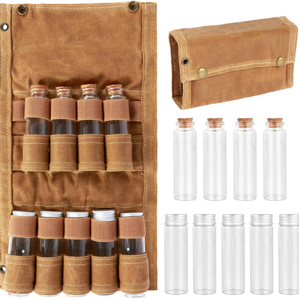 Camping Spice Set - Waterproof - 9 Spice Tins with Canvas Storage Bag and Hanging Hole.
