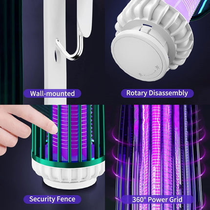 USB Mosquito Killer – Wall & Desk Lamp with Night Light Function – Electric Mosquito Lamp for Home, Bedroom, Outdoors and Camping.