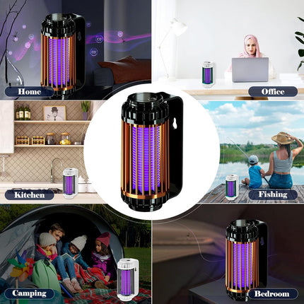 USB Mosquito Killer – Wall & Desk Lamp with Night Light Function – Electric Mosquito Lamp for Home, Bedroom, Outdoors and Camping.