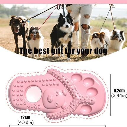 Dog Toothbrush-Chew Toy-Cleaning Teeth-Green+Pink.
