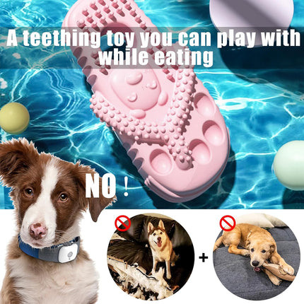 Dog Toothbrush-Chew Toy-Cleaning Teeth-Green+Pink.