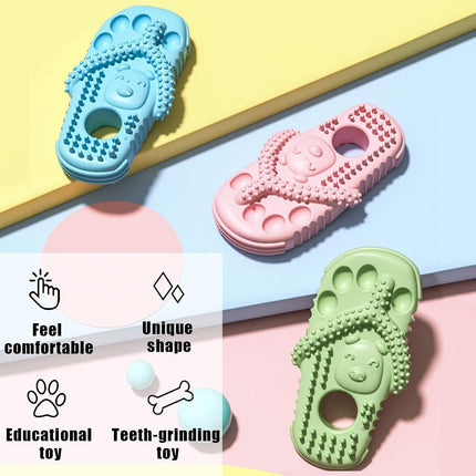 Dog Toothbrush-Chew Toy-Cleaning Teeth-Green+Pink.