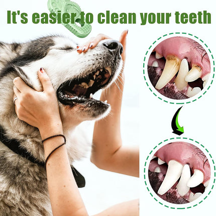 Dog Toothbrush-Chew Toy-Cleaning Teeth-Green+Pink.