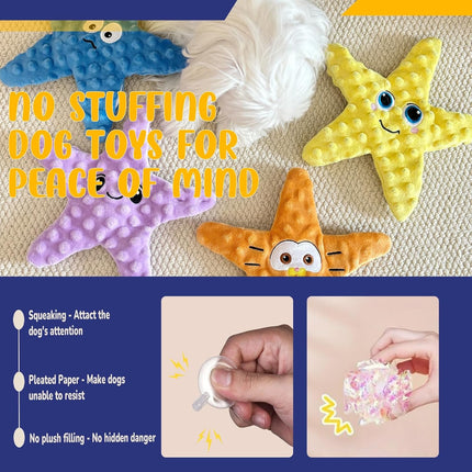 Unfilled dog toy - squeaky - small to medium dogs - 4 pcs.