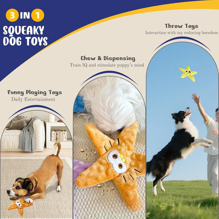 Unfilled dog toy - squeaky - small to medium dogs - 4 pcs.