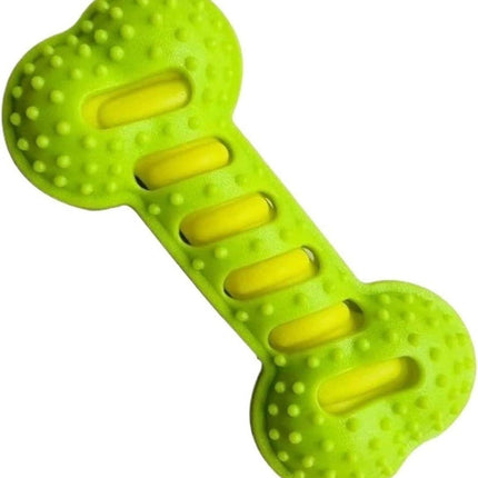 Rubber bone chew toy - Teeth cleaning - Green - 19 cm - 1 pc.