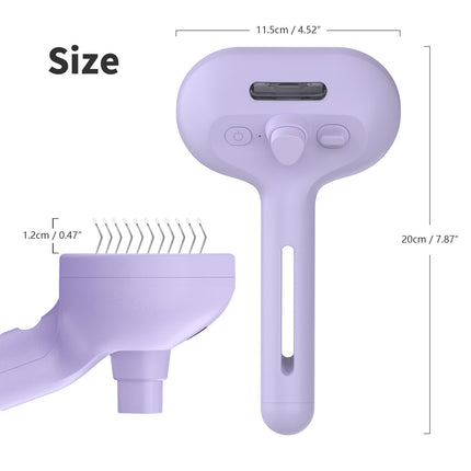 Self-Cleaning Brush - Antistatic - Pet - 3-in-1 - Purple - 1st.