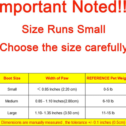 Dog Boots - Waterproof - Small and Medium Dogs - Yellow - Medium - 4 pcs.