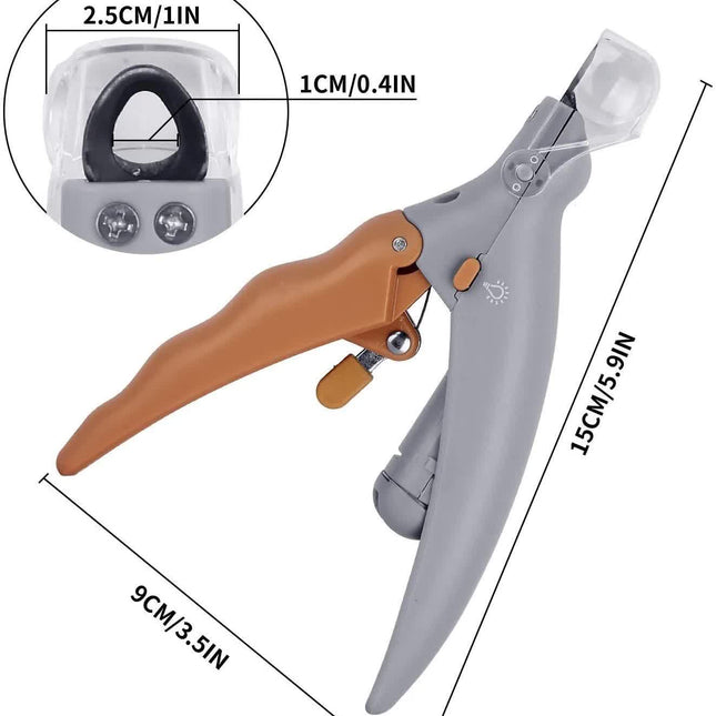 Pet Nail Clippers with LED Light - Cleaning - Orange - 1pc.