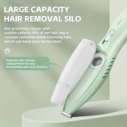 Small Animal Hair Trimmer-Hair Suction Cup-Rechargeable-Quiet-Green-1st.
