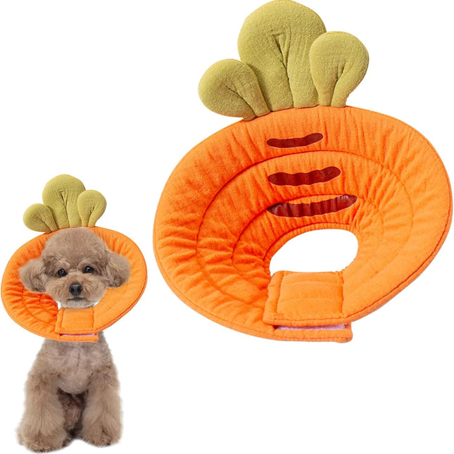 Pet Cone Collar - Soft - Prevents Licking and Biting - Carrot - Small - 1st.