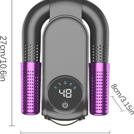 Shoe dryer - Foldable button dryer - Silent device - With timer - Black and purple - 1 pack.
