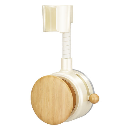 Shower Head Holder - Strong Suction Cup Shower Holder - Removable Without Bumps - Wood Motif - Adjustable Shower Direction - One-Piece Package.