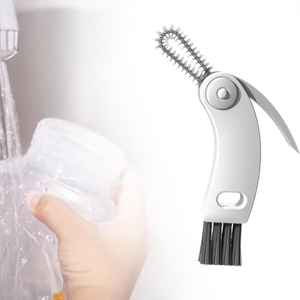 Bottle brush - bottle brush - cleaning brush - 3-in-1 cup lid brush - crevice groove cleaning - 1 pack.