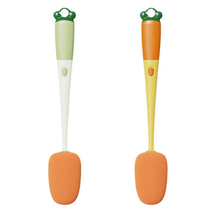 Bottle brush, bottle brush, cleaning brush, 3-in-1 cleaning brush, sponge brush, crevice brush head, soft rubber brush head, 2-pack.